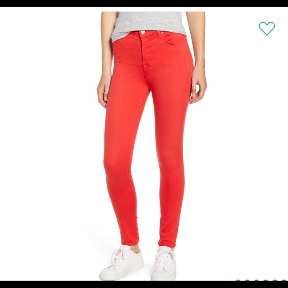 7 For All Mankind Red Skinny Jeans